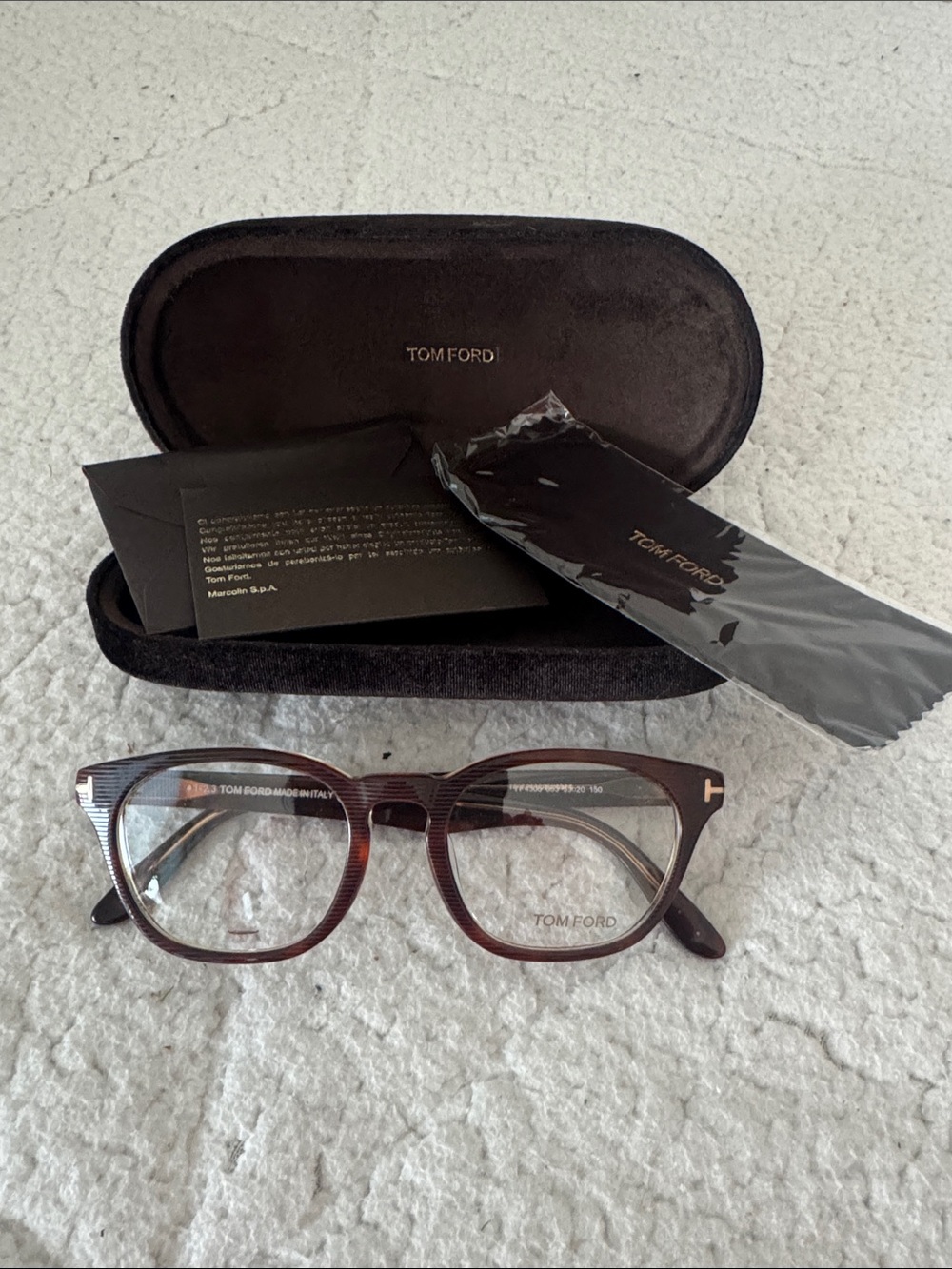 Tom Ford Brown Tortoise Eyeglasses with Branded Case